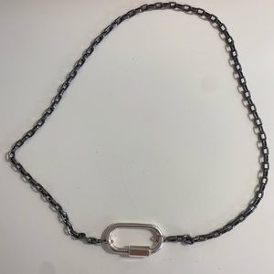 MARLA AARON Sterling Silver Lock w Biker Chain